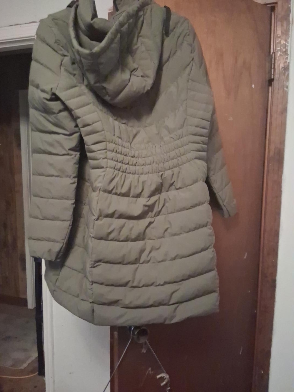 DKNY Olive Green Quilted Hooded Puffer Coat for Kids